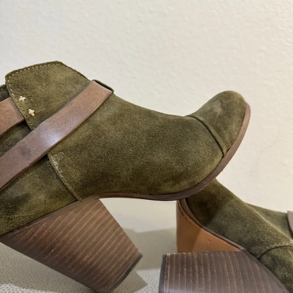 Rag & Bone Ankle Boots Womens Shoes size EU40 Harrow Green Suede Leather Booties